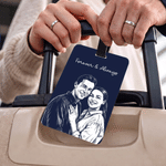 Personalised Illustration Style Photo Luggage Tag with Name Daily Use Travel Accessories Birthday Gift for Travel Lovers