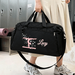 Personalised Multicolour Gymnast Silhouette Travel Duffel Bag with Name and Shoes Compartment Daily Training Travel Gift for Gymnasts Athletes