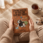 Personalized I Work Hard So My Dog Can Have Nice Things PU Leather A5 Notebook with Name Daily Office Use Birthday Gift for Colleague Dog Owner
