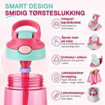 Personlig tegneseriefigur – gjennomsiktig eller isolert vannflaske med sugerør og navn – tilbake-til-skolen-gave til barn