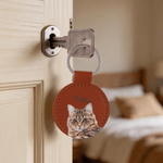 Personalised Multicolour Cute Pet Photo PU Leather Keyring with Name Pet Memorial Birthday Gift for Pet Owners