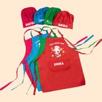 Gepersonaliseerde verstelbare kinderschort- en koksmutset met dierenthema zak naam en titel - schoolcadeau of verjaardagscadeau voor bakliefhebbers