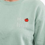 Personalized Multicolor Teacher Theme Red Apple Embroidered Sweatshirt with Text Back to School Teacher Appreciation Gift for Teachers Educators