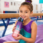 Personalized Multicolor Gymnast Silhouette Sports Water Bottle with Flip Lid and Name Daily Training Use Birthday Gift for Gymnasts Athletes