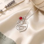 Personalized Birthstone Necklace with Bird Pendant Dainty Jewellery Birthday Anniversary Gift for Bird Enthusiasts Women