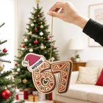 Personalized Six Seven Gingerbread Wooden Christmas Ornament with Name and Year Tree Decor Christmas Gift for Teens and Kids