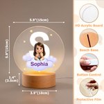 Personalized Cloud 3D-Effect Artwork Character Photo Acrylic Night Light with Name and Initial Nursery Room Decor Birthday Gift for Kids