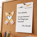 Personalised A Note From Teacher Notepad Memo Pad with Text and 6 Pencil Heart Stickers Back to School Appreciation Gift for Teacher