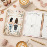 Personalized Exquisite Watercolor 2-5 Best Friends 2026-2028 Monthly Planner with Name Birthday Anniversary Gift for Besties