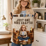 Personalized 3D-Effect Artwork Reading Character Photo Waterproof Laundry Storage Basket with Handle and Name Housewarming Birthday Gift for Women
