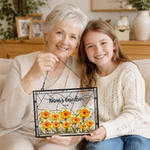 Personalized Birth Flower Grandma's Garden Acrylic Sun Catcher Ornament with Nickname and Name Window Decoration Birthday Gift for Mom Grandma
