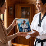 Personalized Oil Painting Style Taekwondo Photo Canvas Prints with Name Modern Wall Decor Ship from USA Birthday Gift for Taekwondo Lovers