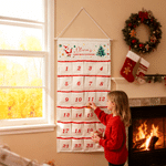 Personalized Santa Claus Christmas Countdown 24 Pockets Advent Calendar with Name Home Decor Christmas Gift for Friends Family