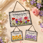 Personalized Birth Flower Grandma's Garden Acrylic Sun Catcher Ornament with Nickname and Name Window Decoration Birthday Gift for Mom Grandma
