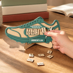 Personalised Sneaker Design Wooden Year Mile Tracker with Name Home Decor Birthday Anniversary Gift for Running Marathon Enthusiasts
