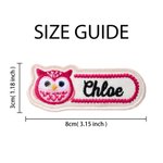 Personalized Embroidered Cartoon Animal 100% Cotton Name Patch Clothing Bag Decor Set of 2 Back to School Birthday Gift for Kids