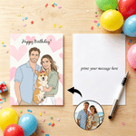 Personalized Hand-Drawn Style Photo Greeting Card with Envelope Title and Text Wedding Anniversary Valentine's Day Birthday Gift for Couple Family