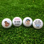 Personalisierter witziger Golfball mit Gesicht & Scherzspruch | Kleinigkeit | Golfzubehör | Weihnachten Geburtstag & Vatertag Geschenk für Golfer