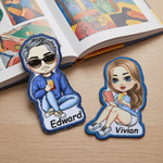 Personalised Cartoon Character Embroidery Bookmark with Name Back to School Reading Birthday Gift for Bookworms