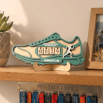 Personalised Sneaker Design Wooden Year Mile Tracker with Name Home Decor Birthday Anniversary Gift for Running Marathon Enthusiasts