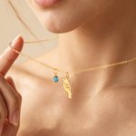 Personalized Birthstone Necklace with Bird Pendant Dainty Jewellery Birthday Anniversary Gift for Bird Enthusiasts Women