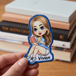 Personalised Cartoon Character Embroidery Bookmark with Name Back to School Reading Birthday Gift for Bookworms