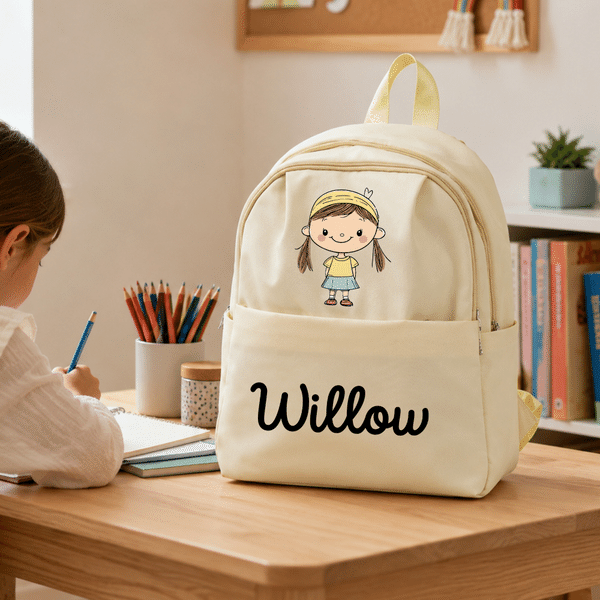 Personalized Cute Cartoon Character School Bag Backpack with Name Back to School Birthday Gift for Kids Children