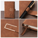 Personalized Initial PU Leather A5 Notebook with Text Daily Use Birthday Back to School Gift for Teacher Colleague Master’s Student