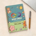 Personalized Sped Crew 2026-2028 Planner Spiral Notebook with Weekly Monthly Planning Pages and Name Birthday Teacher's Day Gift for Special Educator