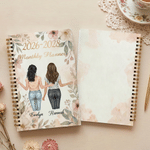 Personalized Exquisite Watercolor 2-5 Best Friends 2026-2028 Monthly Planner with Name Birthday Anniversary Gift for Besties