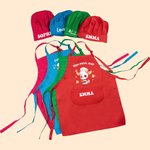 Set de tablier et toque de chef pour enfants personnalisé avec nom et motif d'animal - Cadeau idéal pour les enfants amoureux de cuisine