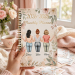 Personalized Exquisite Watercolor 2-5 Best Friends 2026-2028 Monthly Planner with Name Birthday Anniversary Gift for Besties