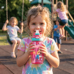 Personalized 3D-Effect Artwork Cute Cartoon Character Photo 16 oz Water Bottle with Name and Straw Daily Use Birthday Back to School Gift for Kids