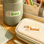 Personalized Cute Cartoon Animal Sticker Sheet with Name Daily Use Back to School Birthday Gift for Students