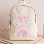 Personalized Embroidered Mermaid Dinosaur Turtle Rainbow Iron-On Patch with Name and Schulkind Year Back to School Gift for Students Kids