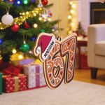 Personalized Six Seven Gingerbread Wooden Christmas Ornament with Name and Year Tree Decor Christmas Gift for Teens and Kids