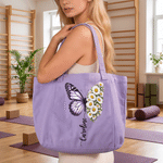 Personalized Birth Flower Butterfly Large Capacity Yoga Mat Bag with Name Yoga Exercise Birthday Gift for Pilates Yoga Lover