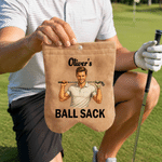 Personalized 3D-Style Character Artwork Photo Golf Ball Bag Sack with Name and Golf Ball Golf Field Birthday Anniversary Gift for Golf Lover