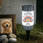 Personalised Rainbow Bridge Pet Photo Solar Garden Light with Name and Date Garden Decoration Memorial Sympathy Gift for Loss of Pet