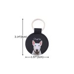 Personalised Multicolour Cute Pet Photo PU Leather Keyring with Name Pet Memorial Birthday Gift for Pet Owners