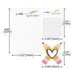 Personalised A Note From Teacher Notepad Memo Pad with Text and 6 Pencil Heart Stickers Back to School Appreciation Gift for Teacher