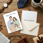 Personalized Hand-Drawn Style Photo Greeting Card with Envelope Title and Text Wedding Anniversary Valentine's Day Birthday Gift for Couple Family