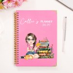 Cahier de lecture personnalisé 2026 Planificateur à spirale A5 avec pages d'agenda hebdomadaires et mensuelles Cadeau d'anniversaire pour les femmes amoureuses des livres