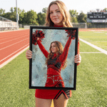 Personalized Oil Painting Cheerleader Canvas Print with Photo and Name Wall Decor Ship from USA Housewarming Gift for Cheerleader