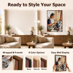 Personalized Sewing Oil Painting Style Photo Framed Canvas Print with Name Home Decor Birthday Gift for Woman Sewing Lover