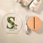 Personalized Jungle Animal Initial Acrylic Night Light with Name Bedroom Decor Baby Shower Gift for Babies Toddlers