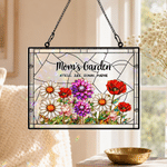 Personalized Birth Flower Grandma's Garden Acrylic Sun Catcher Ornament with Nickname and Name Window Decoration Birthday Gift for Mom Grandma
