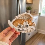Personalized Pet Photo Wing Shape Fridge Magnet with Name Home Decoration Daily Use Birthday Memorial Sympathy Gift for Pet Lovers Pet Owners