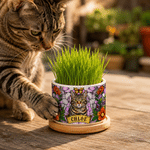 Personalised 3D-Effect Artwork Stained Glass Pet Photo Ceramic Plant Pot with Name and Bamboo Base Home Decor Memorial Gift for Pet Owner