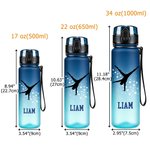 Personalized Multicolor Gymnast Silhouette Sports Water Bottle with Flip Lid and Name Daily Training Use Birthday Gift for Gymnasts Athletes